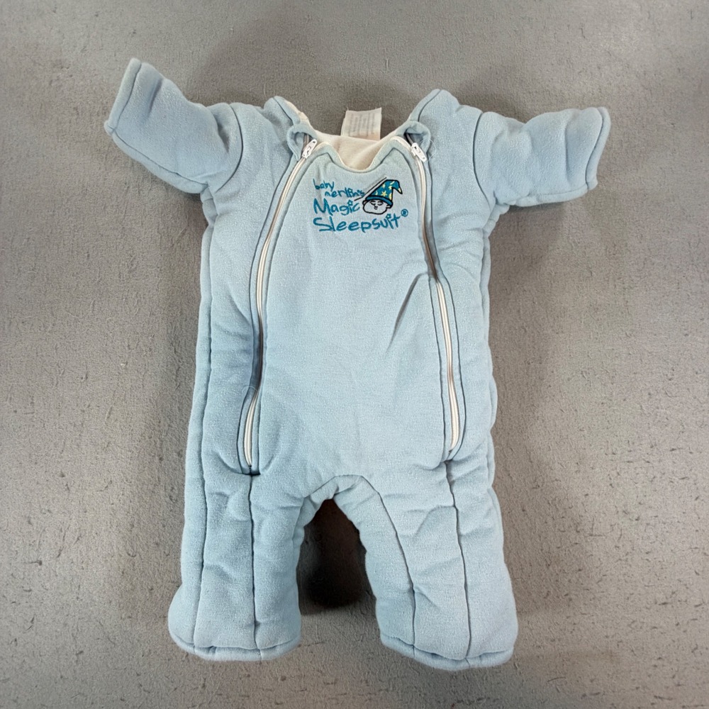 Baby Merlin's Magic Sleepsuit Fleece Blue Small 3-6M Sleep Suit
